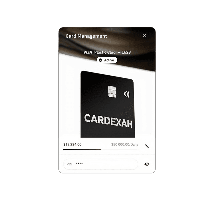 Card management dashboard